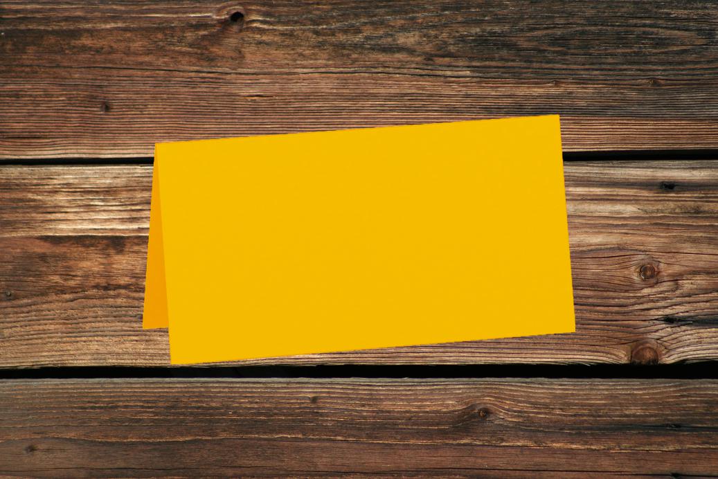 Tischkarten 50/100x100 mm Ocker gerippt 220 g/qm